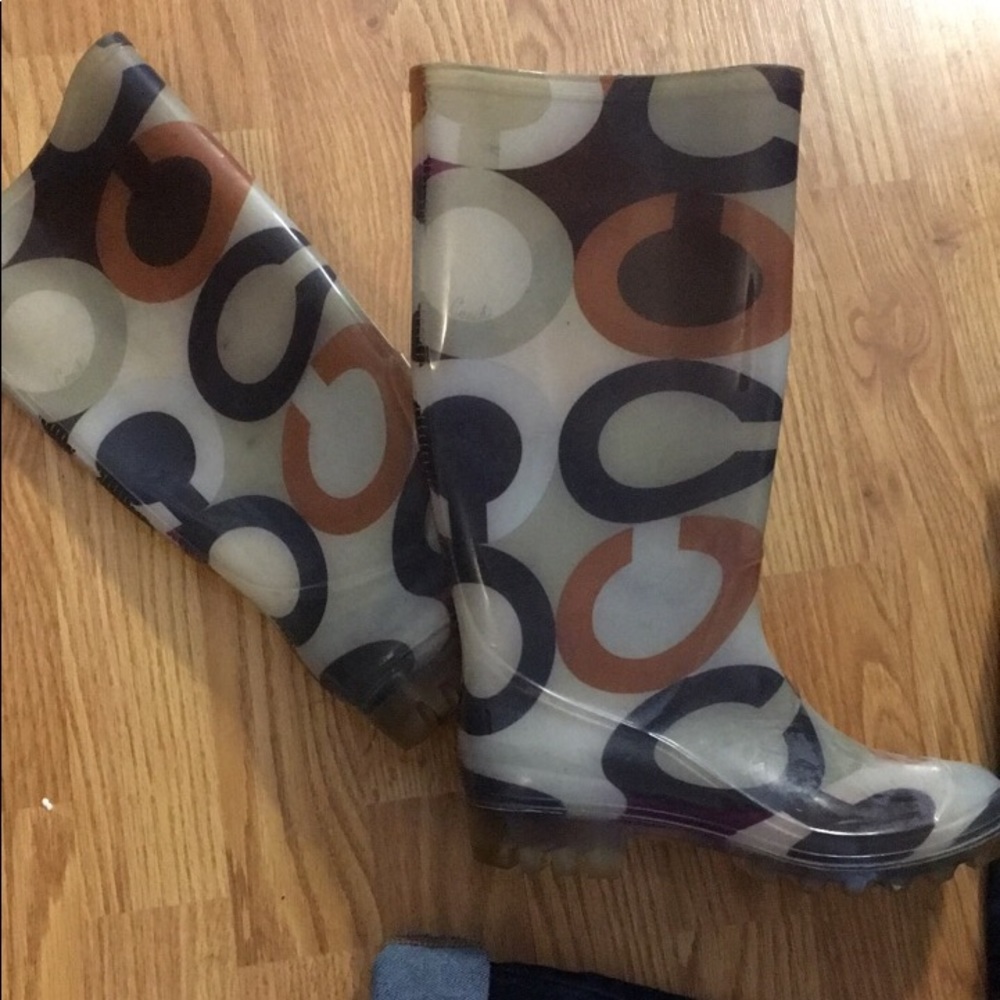 Coach rain boots, size 6, EUC
